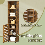 Tall Bathroom Storage Cabinet with Open Shelves and Adjustable Compartments by Vasagle
