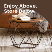 Set of 2 Round Coffee Tables Modern Nesting Design for Living Room by Vasagle