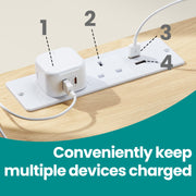 Bedside Table with Charging Station and 3 Drawers for Bedroom or Lounge by Vasagle