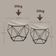 Set of 2 Round Nesting Coffee Tables Modern Side Tables for Living Room by Vasagle