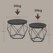 Set of 2 Round Coffee Tables Modern Nesting Side Tables for Living Room by Vasagle