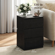 Bedside Table with Charging Station and 3 Drawers for Bedroom or Living Room by Vasagle