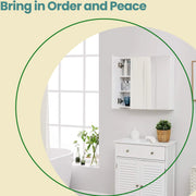 Wall Mounted Bathroom Mirror Cabinet with 3 Doors and Storage Shelves by Vasagle