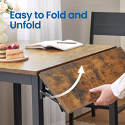 Foldable Drop Leaf Dining Table for Small Spaces Seats 2 to 4 People by Vasagle