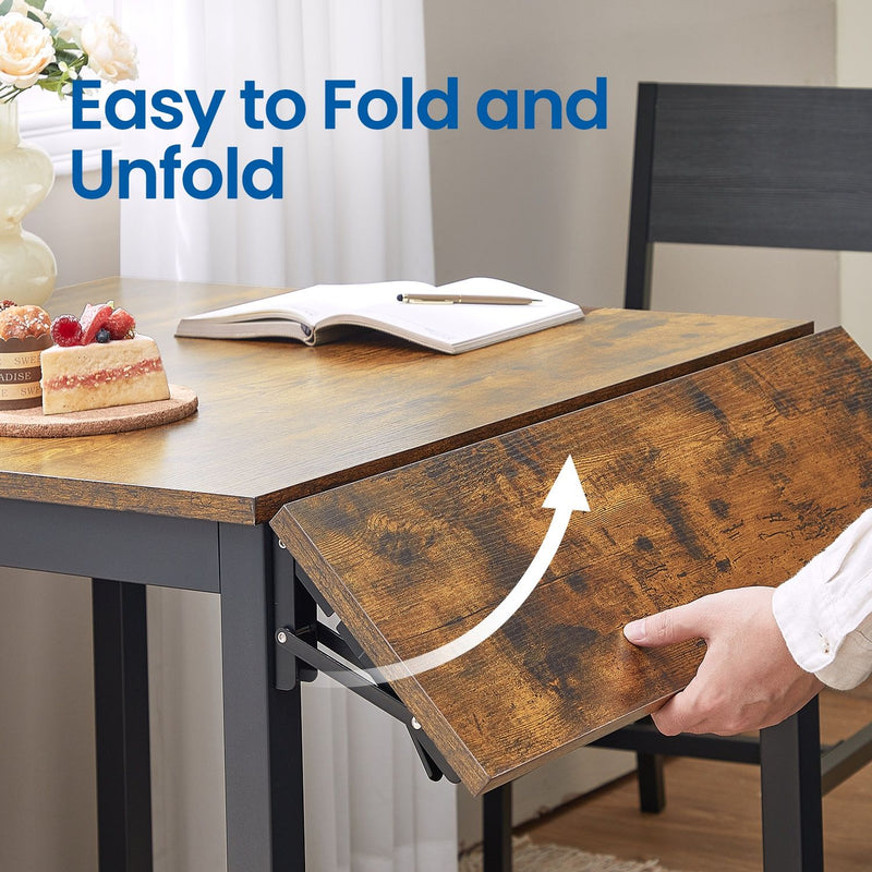 Foldable Drop Leaf Dining Table for Small Spaces Seats 2 to 4 People by Vasagle