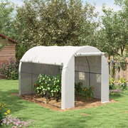Steel Frame Polytunnel Greenhouse 296 x 196 cm for All Weather Growing by Outsunny
