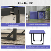 Foldable Indoor Outdoor Table Tennis Table with Net and Easy Storage 6ft Blue AOSOM