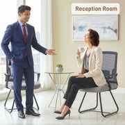 Office Chair with Mesh Back and Lumbar Support for Waiting or Conference Room Dark Grey