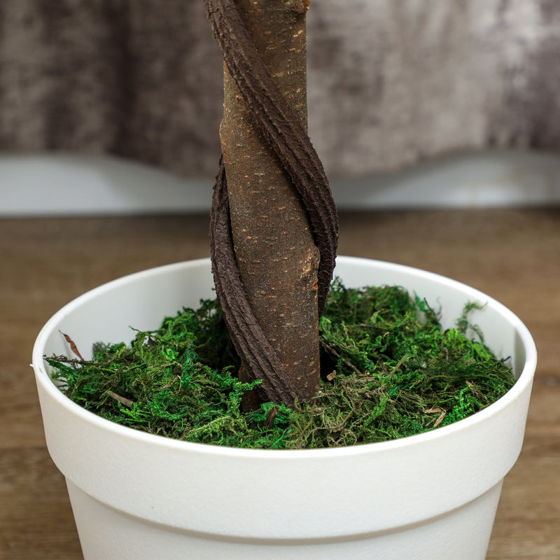 Set of Two Artificial Rose Trees Indoor Outdoor Decorative Plants Green by Outsunny