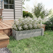 Grey 58L Wooden Raised Garden Bed for Plants Vegetables and Flowers by Outsunny