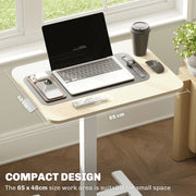 Height Adjustable Work Desk 68-108cm Wood Effect White by Vinsetto