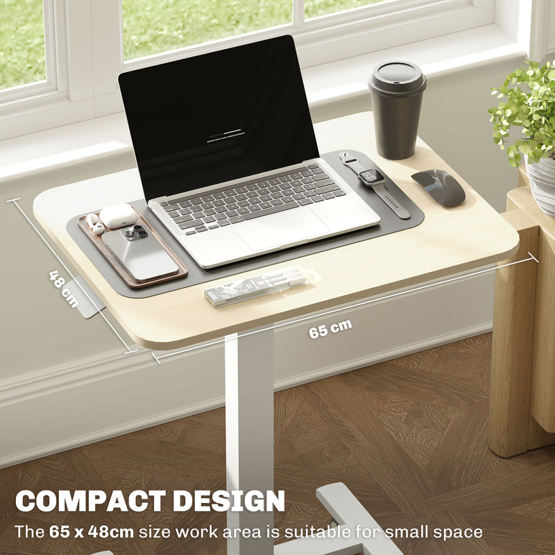 Height Adjustable Work Desk 68-108cm Wood Effect White by Vinsetto