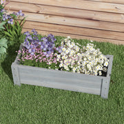 Grey 58L Wooden Raised Garden Bed for Plants Vegetables and Flowers by Outsunny