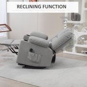 Electric Rise and Recline Chair for Elderly with Remote and Cup Holder Light Grey