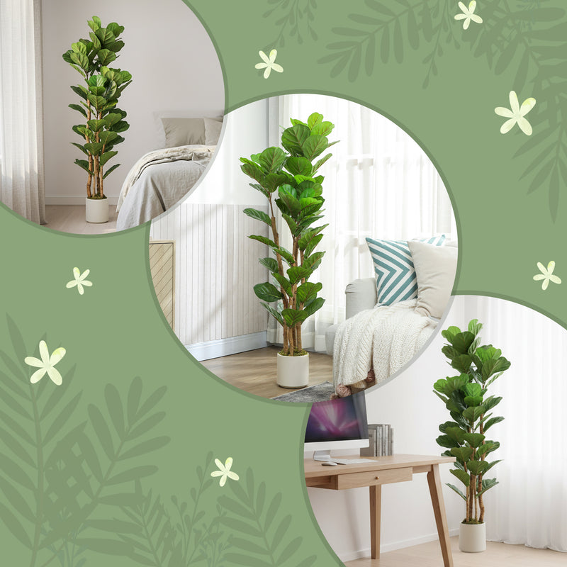 150cm Artificial Fiddle Leaf Fig Tree Indoor House Plant Decoration Green