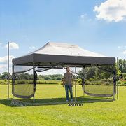 Pop Up Gazebo with Mesh Sides for Garden Shade and Insect Protection 3 x 4.5 m, Dark Grey Outsunny