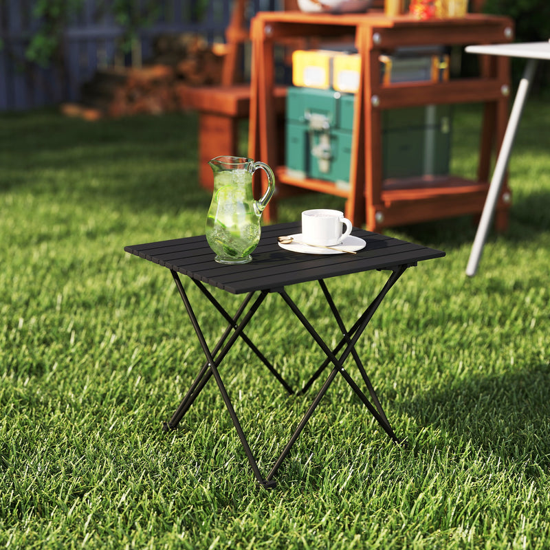 Folding Camping Table for Easy Outdoor Meals with Carry Bag Black