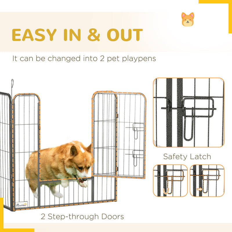 16 Panel Heavy Duty Puppy Playpen for Small and Medium Dogs Indoor Outdoor Use Grey AOSOM