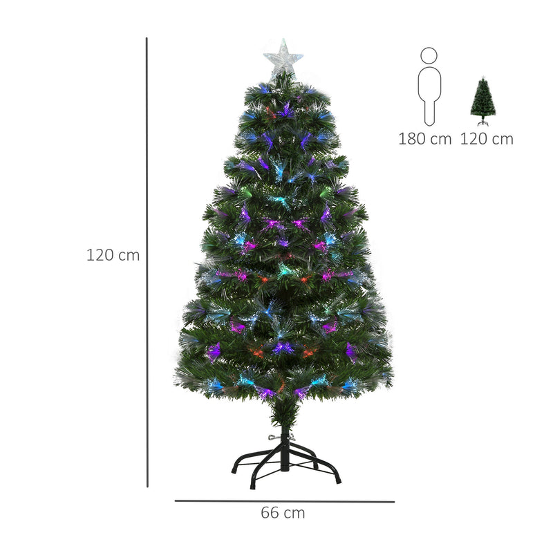 Dimensions diagram showing the Christmas tree 120 cm tall and 66 cm wide