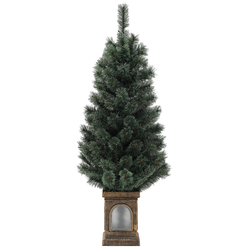 Pre-lit 4ft Christmas tree on a square base on a white background