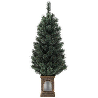 Pre-lit 4ft Christmas tree on a square base on a white background
