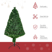 Tree with icons for full look, easy set up, durable material and flame retardant