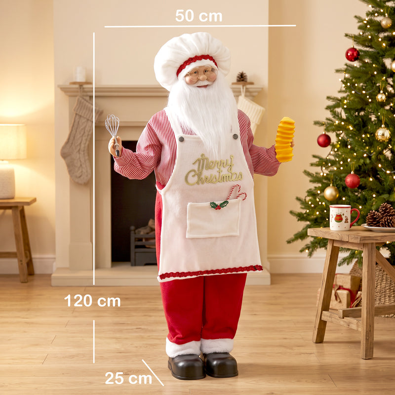 Chef Santa figure with 120 cm height and 50 x 25 cm base marked
