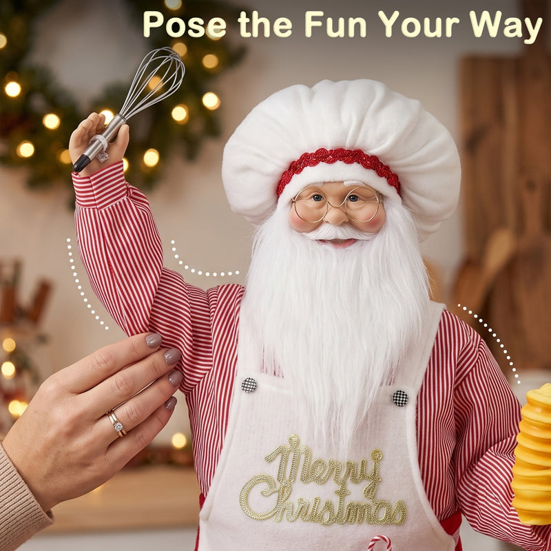 Close-up of chef Santa's whisk with a Pose the Fun Your Way caption