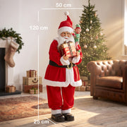 Santa figure in a living room with 120 cm height and 50 x 25 cm base marked