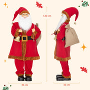 Dimension diagram showing the Santa figure's height, width and depth measurements