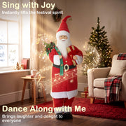Santa figure in a cosy room with music notes and a Dance Along with Me caption