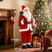 Santa figure in a living room with 120 cm height and 45 x 44 cm base marked