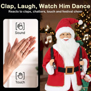 Sound and touch activation graphic beside the Santa figure