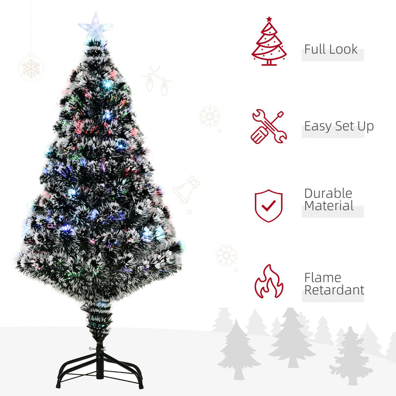 Tree with icons for full look, easy set up, durable material and flame retardant