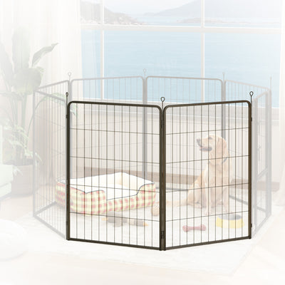 2 Piece Dog Pen Expansion Pack with 3 Connecting Stakes for 100cm High Pet Playpen by PawHut