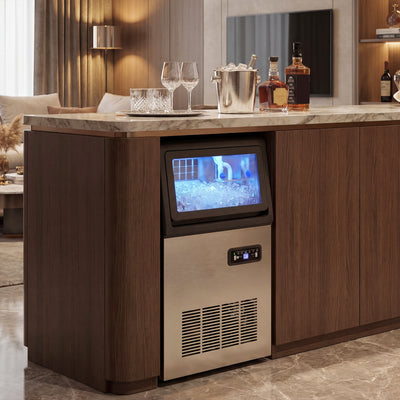 Commercial Ice Maker | 36kg Daily Output | Under Counter | Silver & Black Homcom