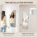 White Lockable Jewellery Cabinet with LED Lights and Black Lining 108 x 37cm by HOMCOM