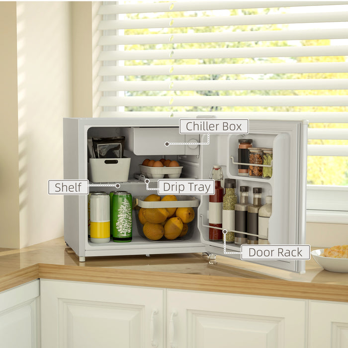 46 Litre Lockable Countertop Fridge Cream White by HOMCOM