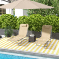Set of 2 Reclining Garden Sun Loungers with Pillow and Steel Frames for Outdoor Relaxing, Brown Outsunny