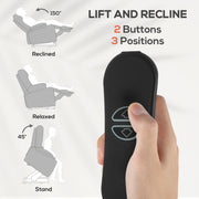 Electric Recliner Chair With Power Lift And Remote For Elderly Comfort And Support Grey