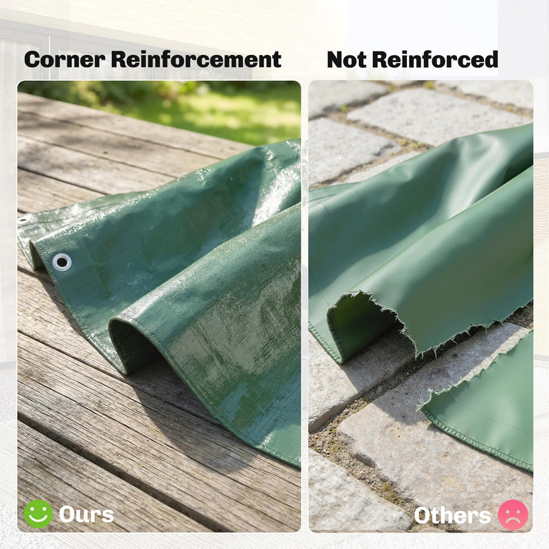 Waterproof Tarpaulin Cover for Outdoor Furniture and Cars Large 6 x 4 m Green