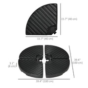 52kg 4 Piece Fillable Cantilever Parasol Base Set Ideal for Garden or Patio Use