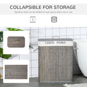 Grey 100L Collapsible Laundry Basket With Lid And Removable Lining For Dirty Clothes