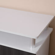 Grey and White TV Cabinet for TVs up to 50 Inch with Storage Shelves and Cupboards