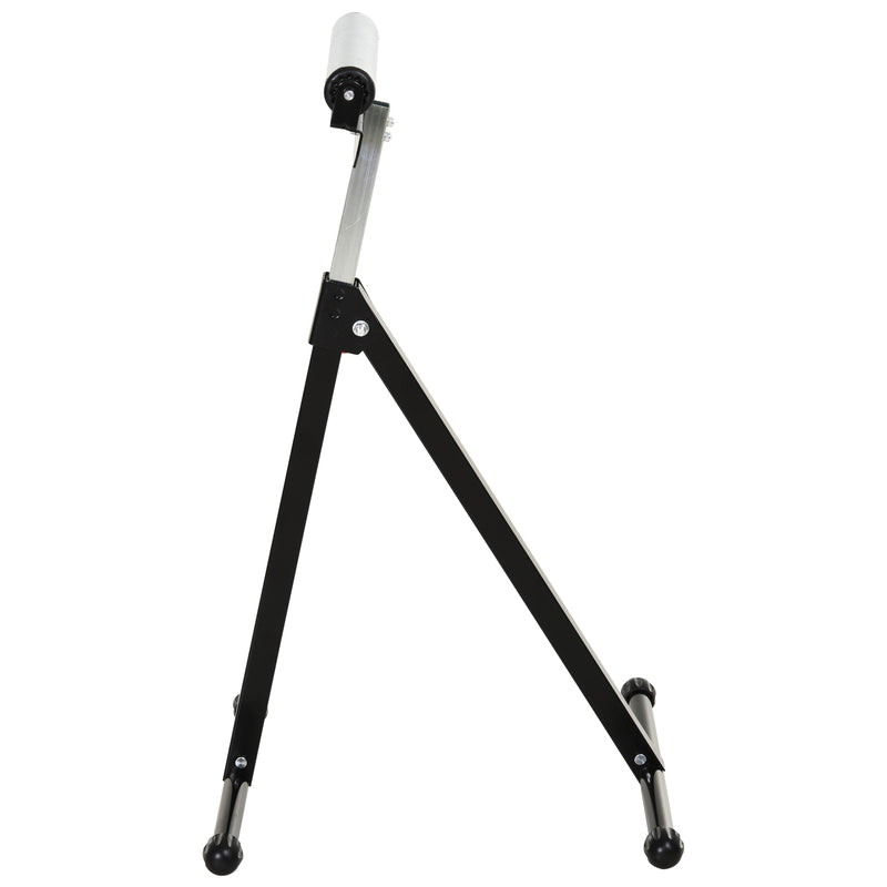Adjustable Roller Stand for Steady Woodworking Support in Workshops and Garages Black Silver AOSOM