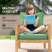Garden Chair Cushion Set for Lasting Outdoor Comfort with Removable Washable Covers Green Outsunny