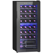 32 Bottle Dual Zone Wine Fridge 5-18 Degrees Farenheit Black by HOMCOM