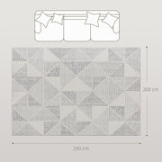 Large Geometric Non Slip Washable Area Rug Soft Floor Carpet For Home Use Grey