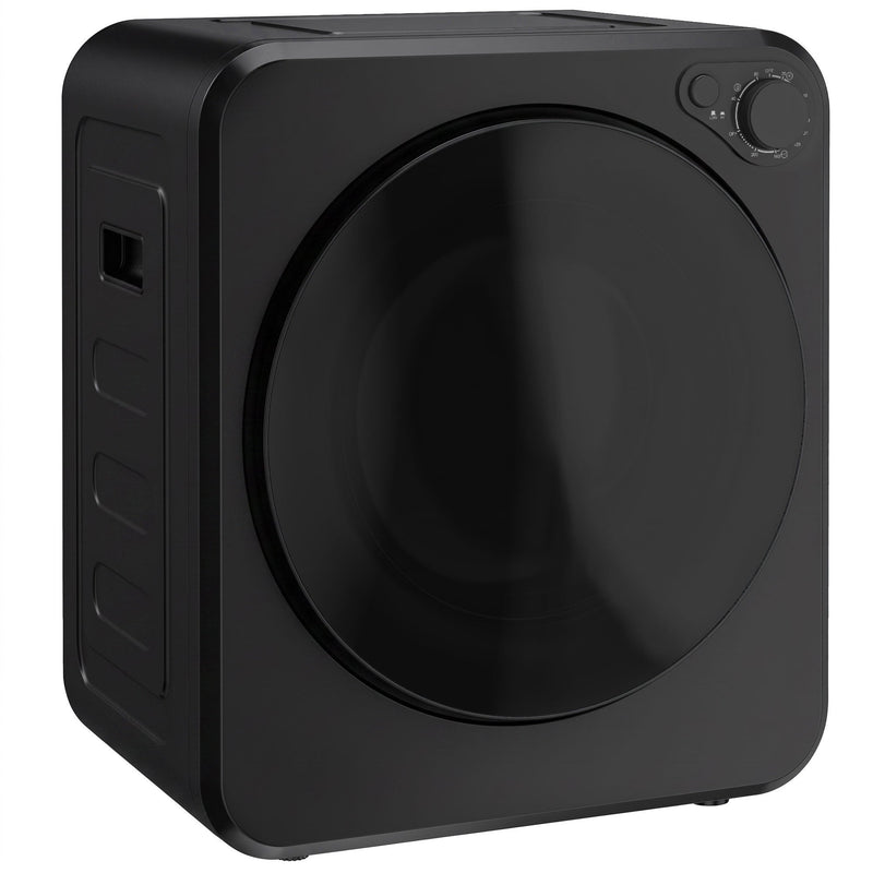 HOMCOM 4kg portable tumble dryer in black, angled studio view