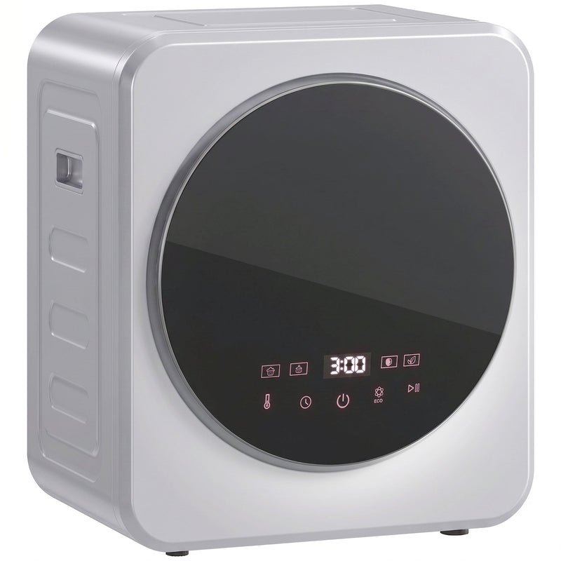 Silver 4kg vented tumble dryer with touch control display close-up